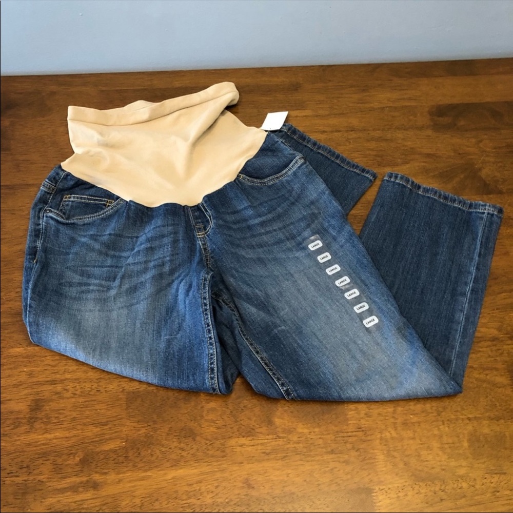 Indigo blue secret fit belly medium wash maternity pregnancy jeans